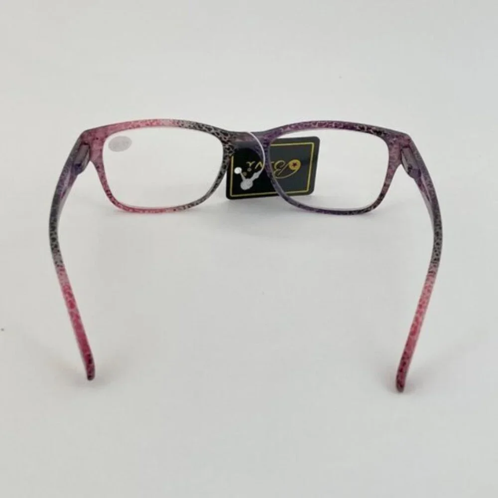 Bevi +1.50 Red & Purple Cheetah Square Reading Glasses